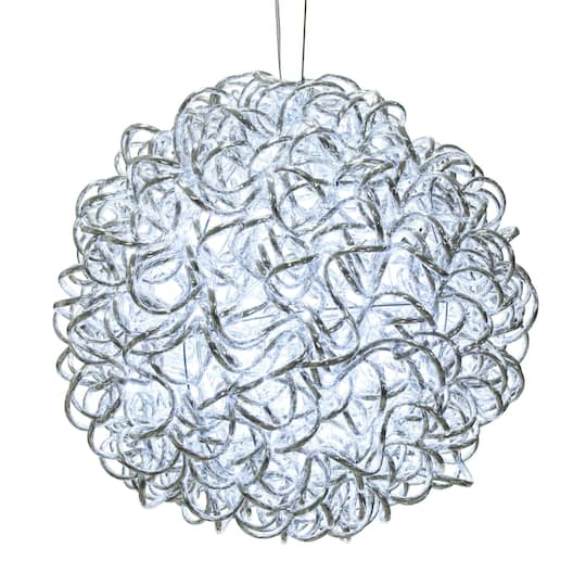 Vickerman 14" Pure White LED Spiral Silver Aluminum Ball | Michaels®